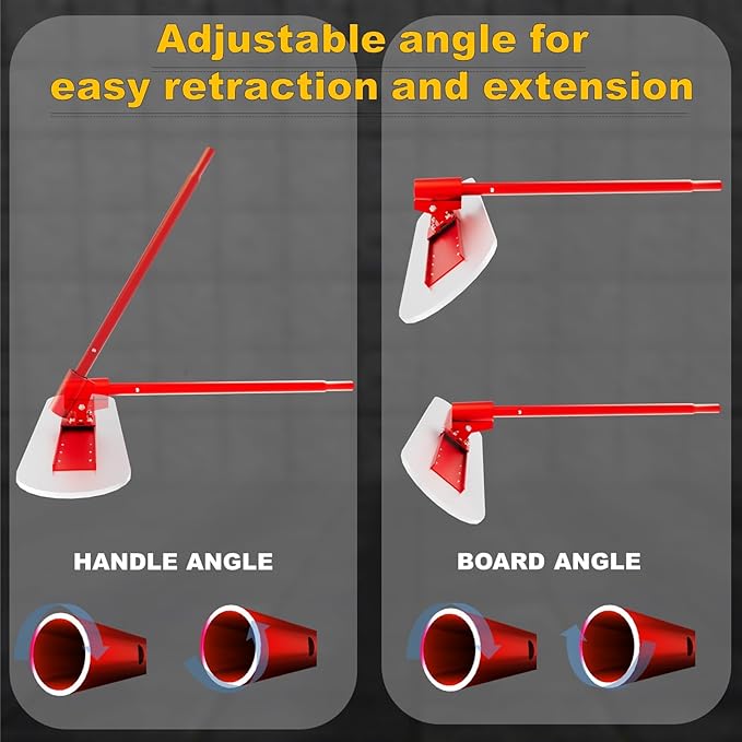 Bull Float Concrete Tools｜48’’×12’’ Stainless Steel Concrete Float with 4 Combinable Handles｜Concrete Bull Float with Trowel｜Concrete Bull Float Kit for Concrete Finishing