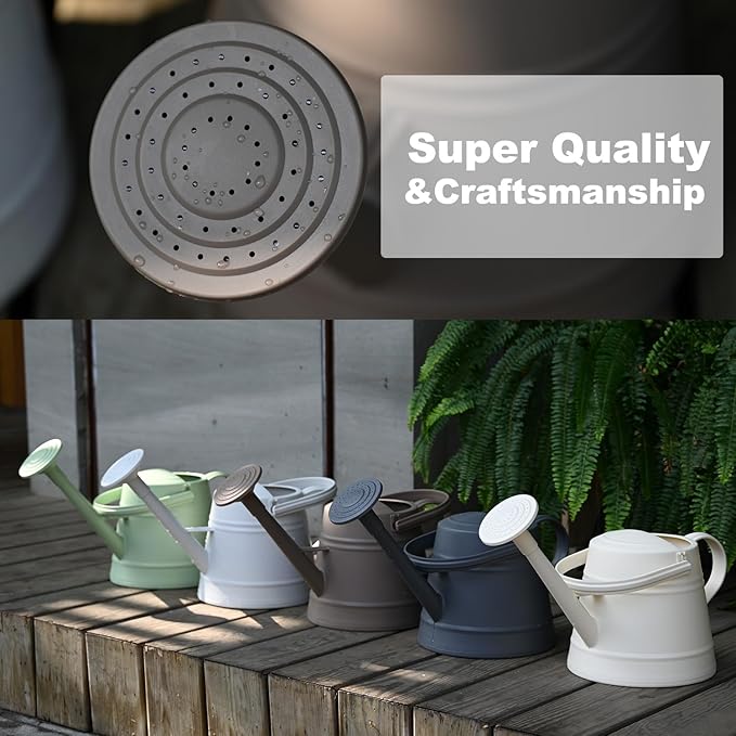 1 Gallon Watering Can for Plants, Watering Cans for Indoor&Outdoor Gardening, Water Can with Ergonomic Movable Handle (Brown)