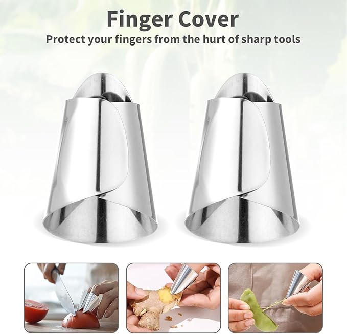 16 Pcs Gardening Thumb Knife Cutter Harvesting Tool Silicone Finger Knife Plant Vegetable Fruit Picking Trim Multifunctional Thumb Pruners for Gardening Rubber and Knitted Finger Cover Protection