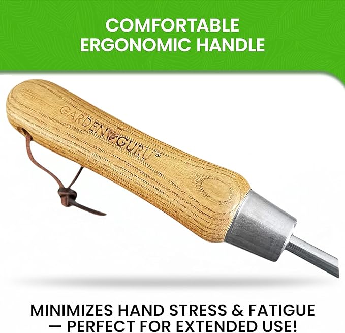 Garden Guru Eco Hand Cultivator Rake Tiller Tool- 100% Recycled Stainless Steel - Rust Resistant - FSC Certified Wood Ergonomic Handle - Great for Gardening Cultivating Weeding - 1 Case (40 Pcs)