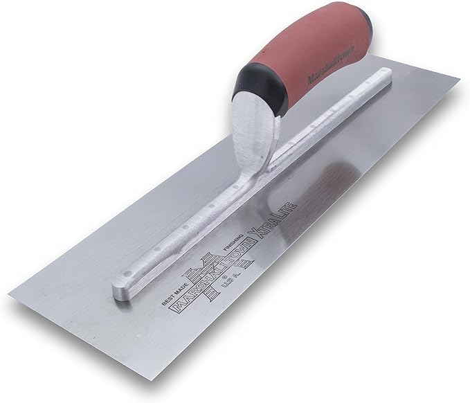 MARSHALLTOWN Finishing Trowels, DuraSoft Handle Material, 356mm Length, 114mm Width, Curved Handle Style, High Carbon Steel Blade, Made in The USA, MXS65D