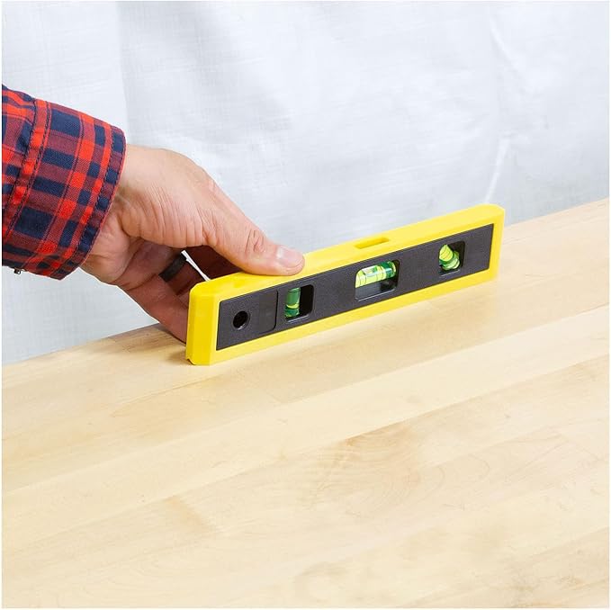 Mayes 10792 Professional Torpedo Level, Made in USA, 9" Magnetic Level for Pipe and Conduit Alignment, V-Groove Edge with 3 Vials and Pocket-Safe Design
