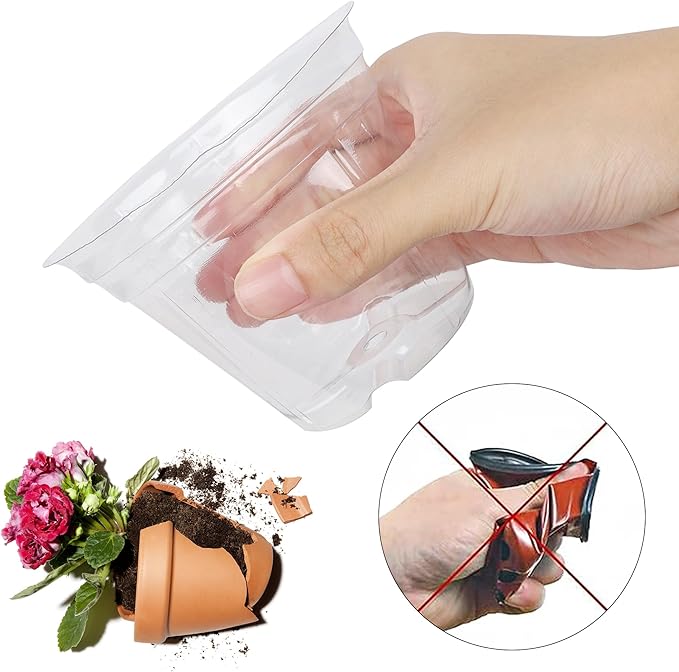 winemana 4 Inch Seed Starter Tray for Vegetable Herb Lettuce Seeds, Plant Pots for Potting Soil Indoor Plants, Clear Nursery Pots Plastic Planting Pots Garden Flower Pots- 60 Packs