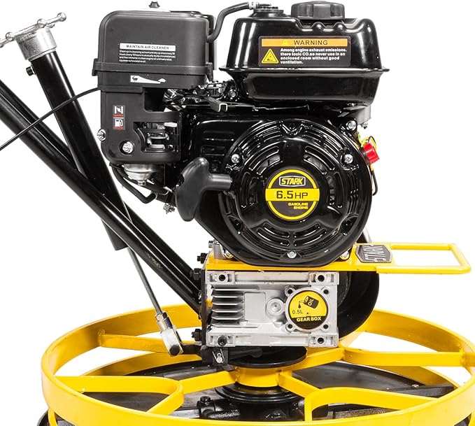 Stark USA 6.5HP Walk-Behind Cement Trowel 22" Float Pan Blade 196cc Gas-Powered Smooth Concrete Surface Finisher