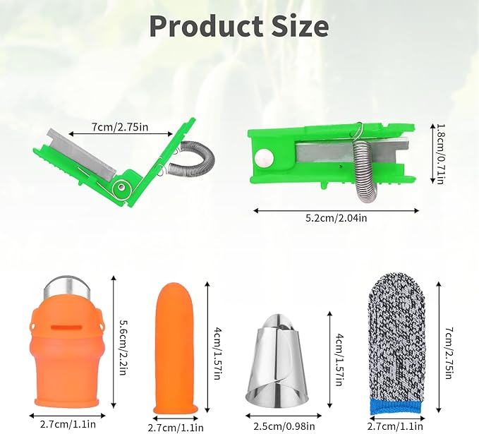 16 Pcs Gardening Thumb Knife Cutter Harvesting Tool Silicone Finger Knife Plant Vegetable Fruit Picking Trim Multifunctional Thumb Pruners for Gardening Rubber and Knitted Finger Cover Protection