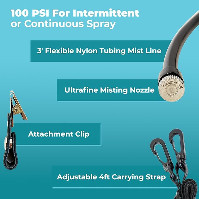 ExtremeMIST BeCOOL Personal Mister - High Performance Water Mister Spray Bottle Portable Water Misters for Cooling Outdoor with Neoprene Case/Strap