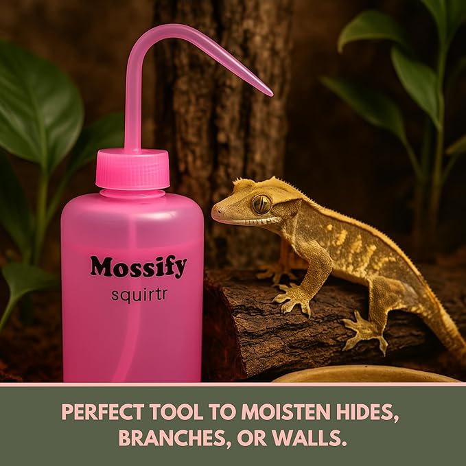 Mossify Squirtr Bottle 480ml – Clear Squirt Water Bottle for Plants, Tattoo, Hair & Labs – Easy Squeeze Plant Waterer with Long Nozzle – Refillable Seedling Watering Can, Wash Bottle - Pink