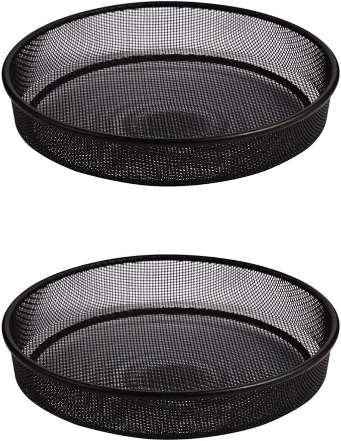 2pcs Metal Round Bird Feeders Tray, Wild Birds Seed Feeder Tray, Bird Mesh Tray Outdoor Accessory for Humming Feeder Station