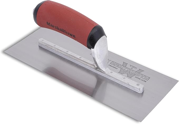 MARSHALLTOWN Finishing Trowels, DuraSoft Handle, 267mm Length, 114mm Width, Curved Handle Style, High Carbon Steel Blade, Made in The USA, MXS91D