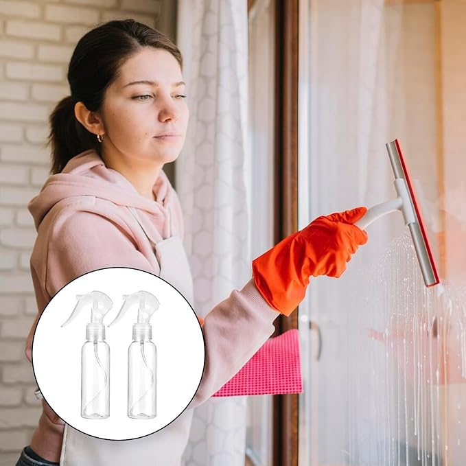 KALIONE 2 Pcs Small Spray Bottles 3.5oz/100ml Mist Continuous Spray Bottle for Essential Oils Water Squirt Reusable Liquid Container Mini Mister Spray Bottles with 2 Pcs Funnels and 16 Pcs Labels