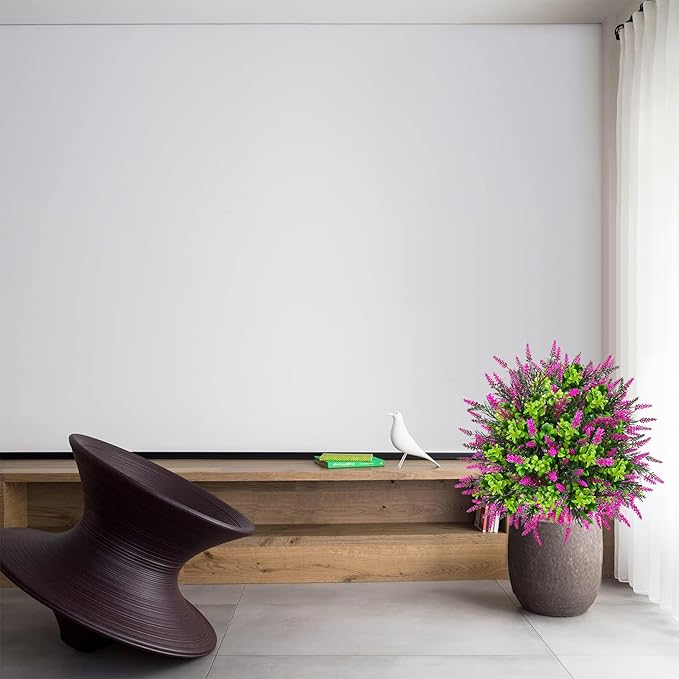 Artificial Topiary Lavender Ball Tree Outdoor Plants with Ground Spike 22"- UV Resistant Faux Shrubs, Eucalyptus Fake Plants for Indoor & Garden, Yard, Porch, Patio Decor (Pink Green)