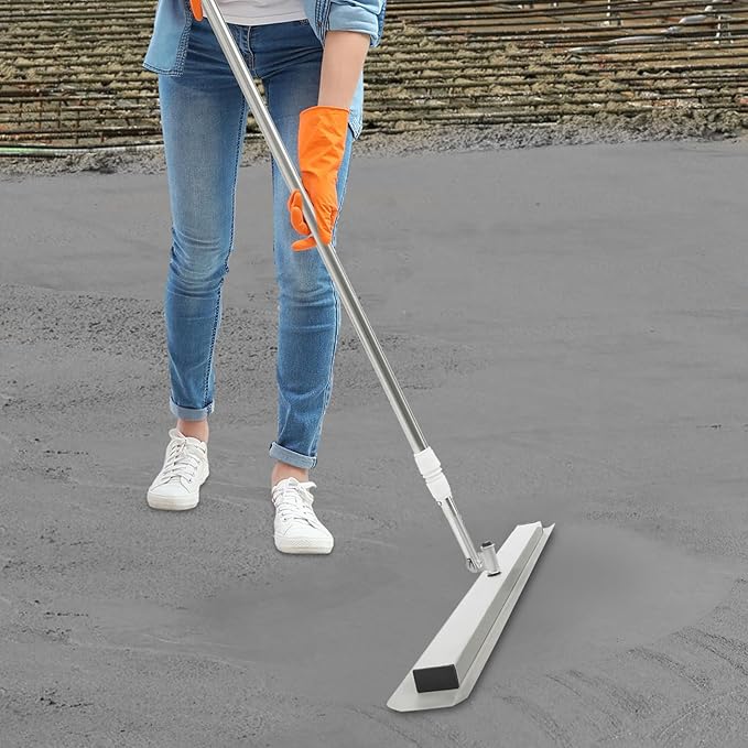 Bull Float Concrete Float, Concrete Trowel, Stainless Steel Leveling Tool, Adjustable 3.94-6.56ft Telescopic Pole for Smoothing Floors/Walls (31.5" Blade)
