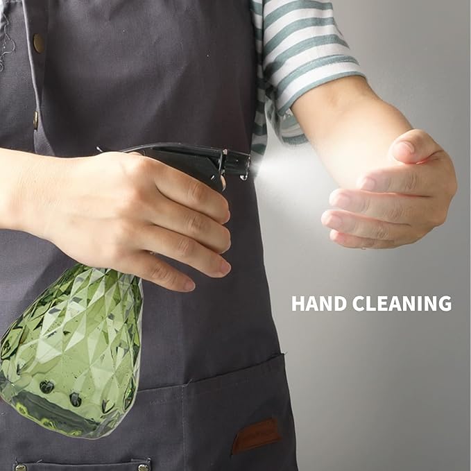 2 Pcs Spray Bottles, 500 ml/17 oz Empty Water Spray Bottles, Plastic Reusable Adjustable Mist Sprayer Squirt Bottles Containers Refillable for Cleaning Solutions, Gardening, Plants (Green)