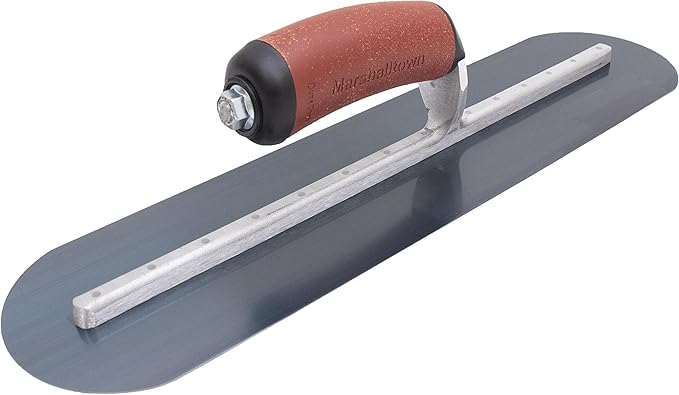 MARSHALLTOWN Fully Rounded Concrete Finishing Trowel, Blue Steel Blade, DuraCork Handle, 18 x 3, Made in The USA, MXS75BFRDC