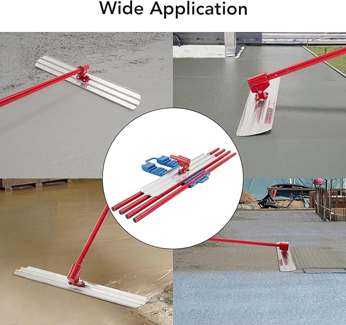 Bull Float Concrete Tool, Concrete Bull Float, 48 in x 8 in Magnesium Aluminum Concrete Float with 4 Combinable Handles, Trowel with Carrying Aid, Concrete Bull Float Kit for Concrete Finishes