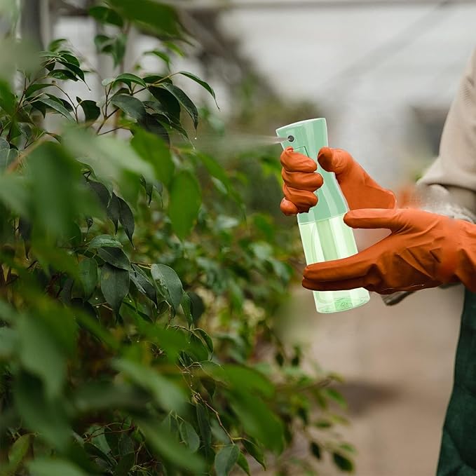 Spray Bottle for Hair (6.8OZ /200ML) Continuous Ultra Fine Mist Sprayer for Hair, Salons, Barber, Plants, Skin Care, Cleaning 2 Pack CLEAR GREEN