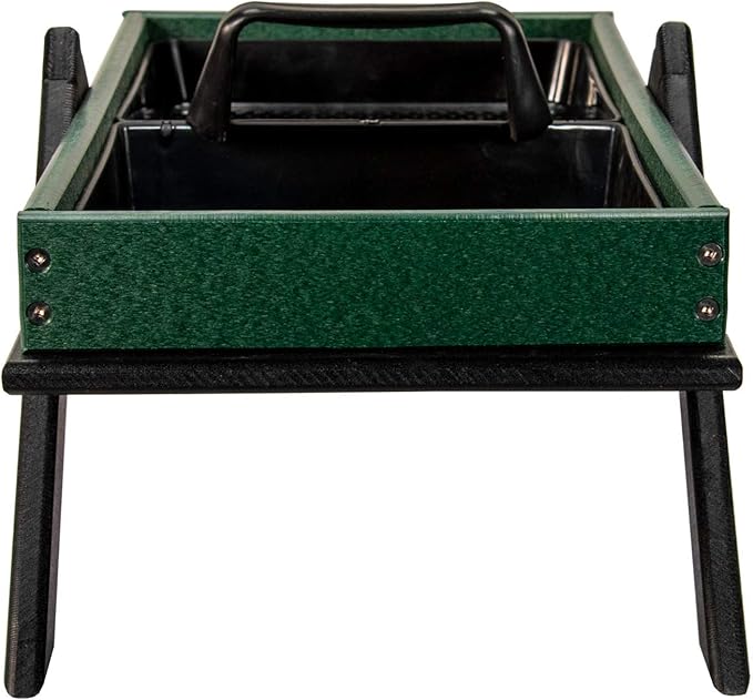 JCs Wildlife Removable Tray Ground Bird Feeder - Platform Bird Feeder - Holds 8 Cups of Seed (Large, Green)