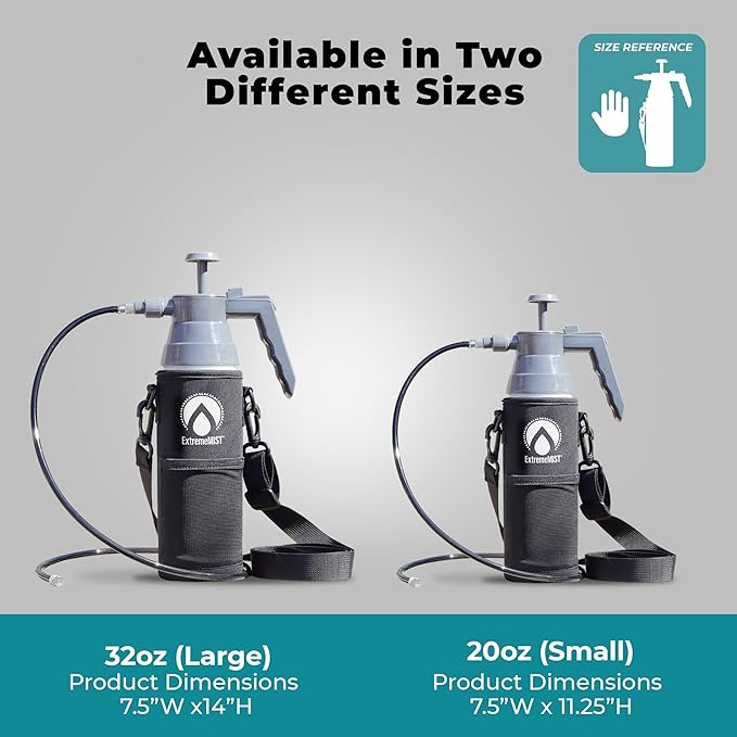 ExtremeMIST BeCOOL Personal Mister - High Performance Water Mister Spray Bottle Portable Water Misters for Cooling Outdoor with Neoprene Case/Strap