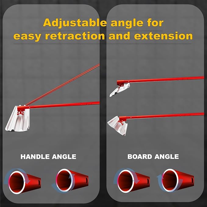 Bull Float Concrete Tools,48''×8''Magnesium Aluminum Alloy Concrete Float with 4 Combinable Handles,Concrete Bull Float with Carrying Toolbox,Trowel,Concrete Bull Float Kit for Finishing(Red)