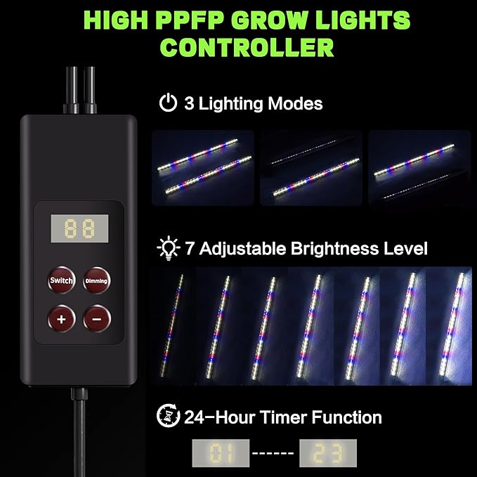 60-Cell Self-Watering Seed Starter Tray with Grow Light, Upgraded 1–24H Timer, Seed Trays with Humidity Dome, Indoor Gardening System, Starter Kit for Seeds, Plant Germination
