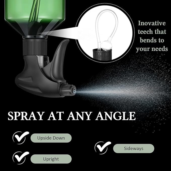 Baderke 2 PCS 360° Spray Bottle, 16 oz Upside Down Spray Bottles, Plastic Spray Bottles is Nice for Plants, Cleaning Solutions, Durable Nozzle w/Fine Mist and Stream Setting(Green)