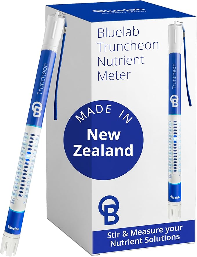 Bluelab TRUNV2 Truncheon Nutrient Meter, Digital Conductivity Tester in Water (Scales Include: EC, 500, ppm 700, CF, TDS) Tool for Hydroponic System and Indoor Plant Grow, White