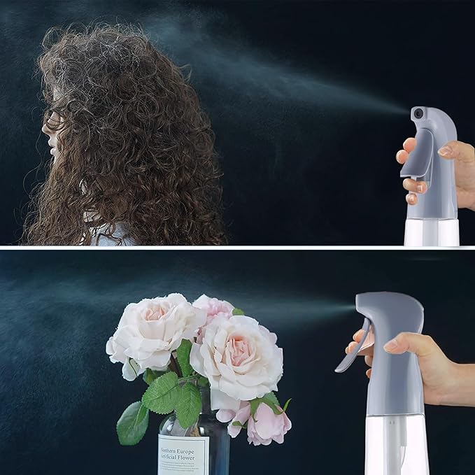 TANSHINE Continuous Spray Bottle for Hair,Ultra Fine Mist Water Hair Spray Bottles,Mister Spray Bottle,Refillable Plastic Sprayer for Hairstyling,Cleaning,Alcohol,Plants,Salons,6.8oz/200ml,Dusty Blue