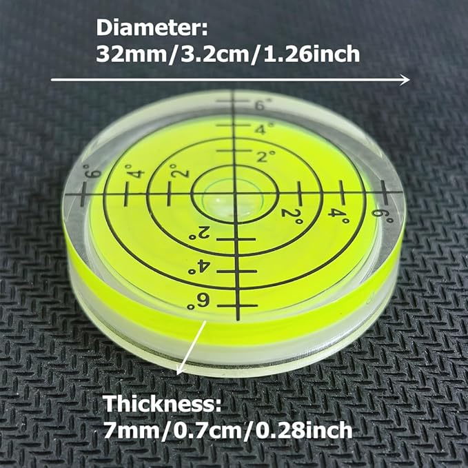 3Pcs Small Circular Bubble Levels 32x7mm Round Spirit Level Measuring Layout Tools Levels
