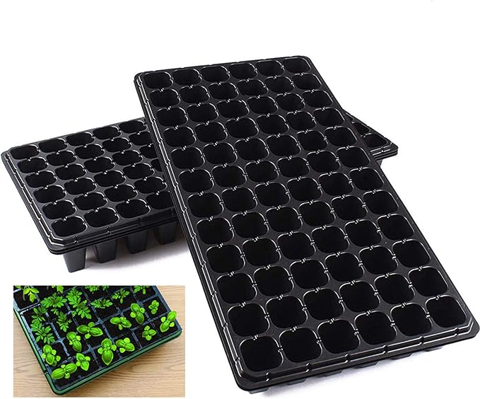AIFUSI 10 Pack Seed Starter Kit, 72 Cell Seedling Trays Gardening Germination Plastic Tray Nursery Pots Mini Propagator Plant Grow Kit Plug Tray Starting Trays for Seedling Germination