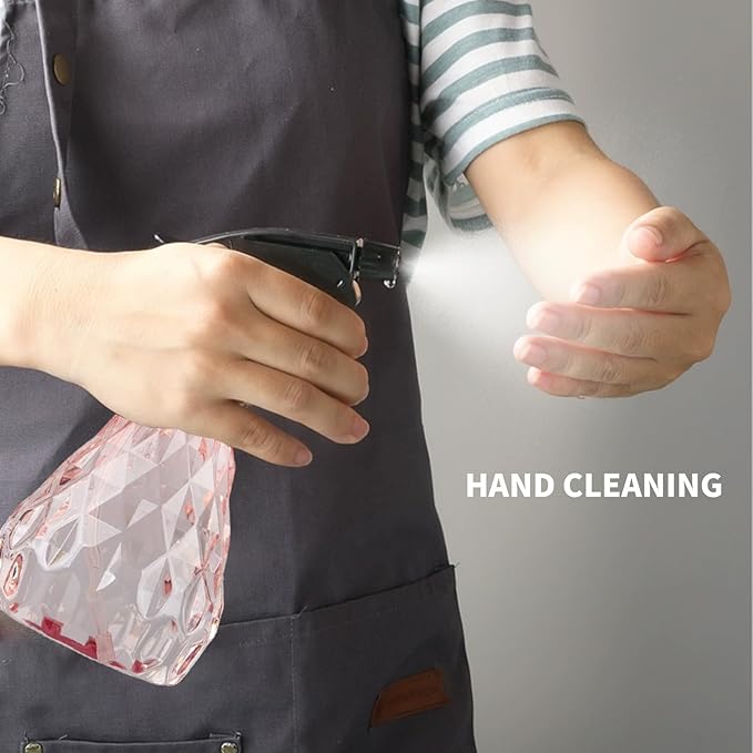 2 Pcs Spray Bottles, 500 ml/17 oz Empty Water Spray Bottles, Plastic Reusable Adjustable Mist Sprayer Squirt Bottles Containers Refillable for Cleaning Solutions, Gardening, Plants (Pink)