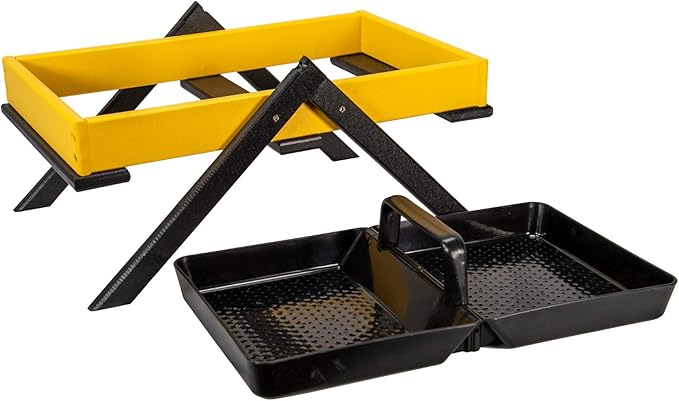 JCs Wildlife Removable Tray Ground Bird Feeder - Platform Bird Feeder - Holds 8 Cups of Seed (Large, Yellow)