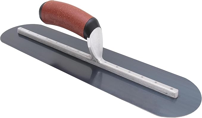 MARSHALLTOWN Fully Rounded Concrete Finishing Trowel, Blue Steel Blade, DuraCork Handle, 18 x 3, Made in The USA, MXS75BFRDC