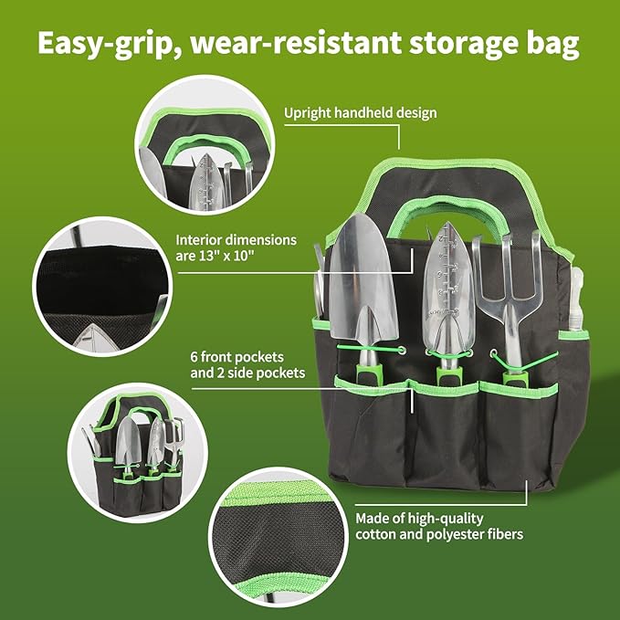 Gardening Tool Set 39 Pieces, Succulent Tools 28 Pieces, 9 Heavy Duty Garden Tools, 39.4 inch Gardening Mat and Garden Tool Bag, Gardening Kit for Indoor and Outdoor, Great Gardening Gift for Mom.