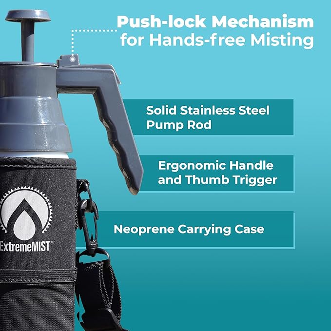 ExtremeMIST BeCOOL Personal Mister - High Performance Water Mister Spray Bottle Portable Water Misters for Cooling Outdoor with Neoprene Case/Strap