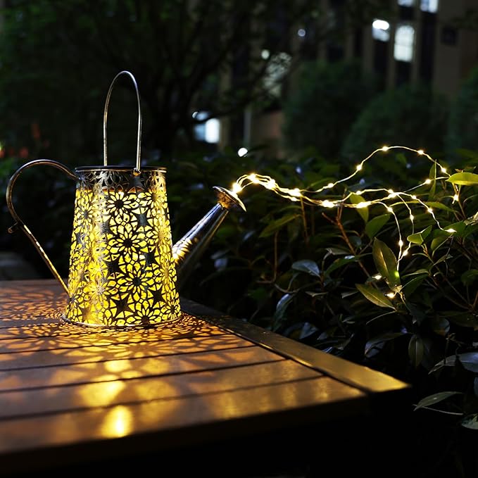 VOOKRY Solar Watering Can Lights, 2 Pack Large Hanging Solar Lights Outdoor Waterproof Garden Decor Outside for Patio Yard Porch Lawn, Gardening Gifts for Mom Women Grandma Birthday Christmas