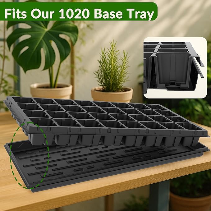 Gardzen 10 Pack 32 Cell Seed Starter Trays, 2" Deep Plug Tray for Seedlings, Heavy Duty Seedling Trays with Drainage Holes, Fit Standard 1020 Drip Tray
