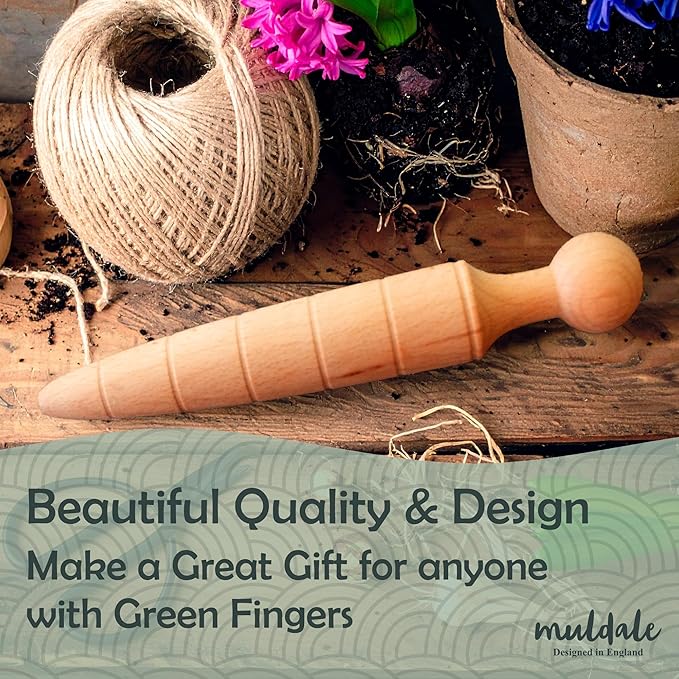 Garden Dibber Seed Planter Tool – Wooden Seed Dibber for Planting Tapered Gauge Handheld Bulb Planting Tool for Seedlings