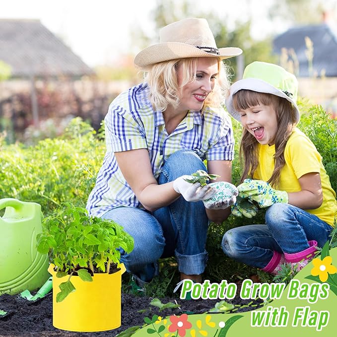 Multicolor Plant Grow Bags Large Grow Bags Fabric Planter Thickened Non Woven Fabric Pots with Handles for Indoor Outdoor Garden Planting Seeds Flower, 6 Colors(48 Pcs,3 Gallon)