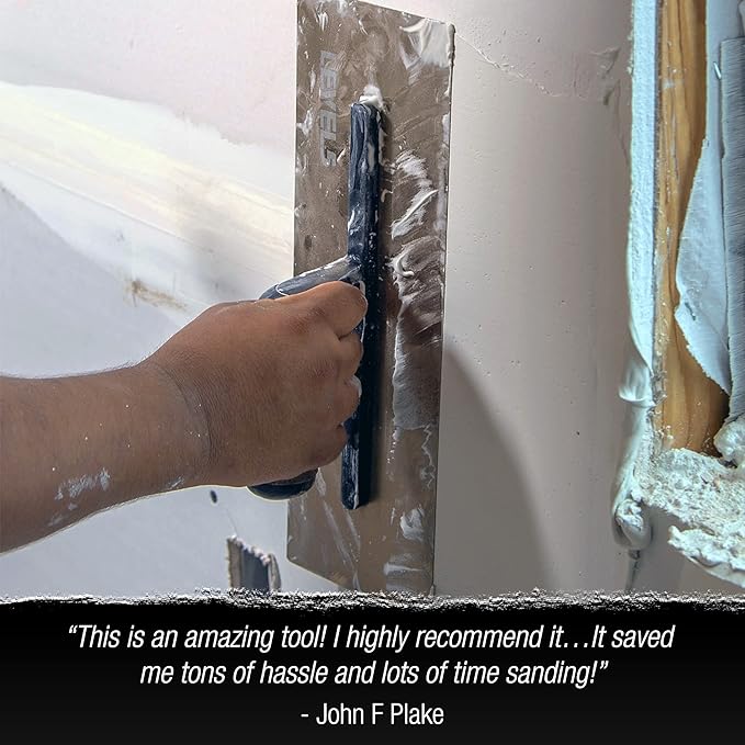 LEVEL5 14" x 4.75" 0.7 MM Flat Drywall Trowel | Triple-Hardened Stainless Steel, High-Impact Handle | Sheetrock Gyprock Wall-Board Plasterboard | 4-962