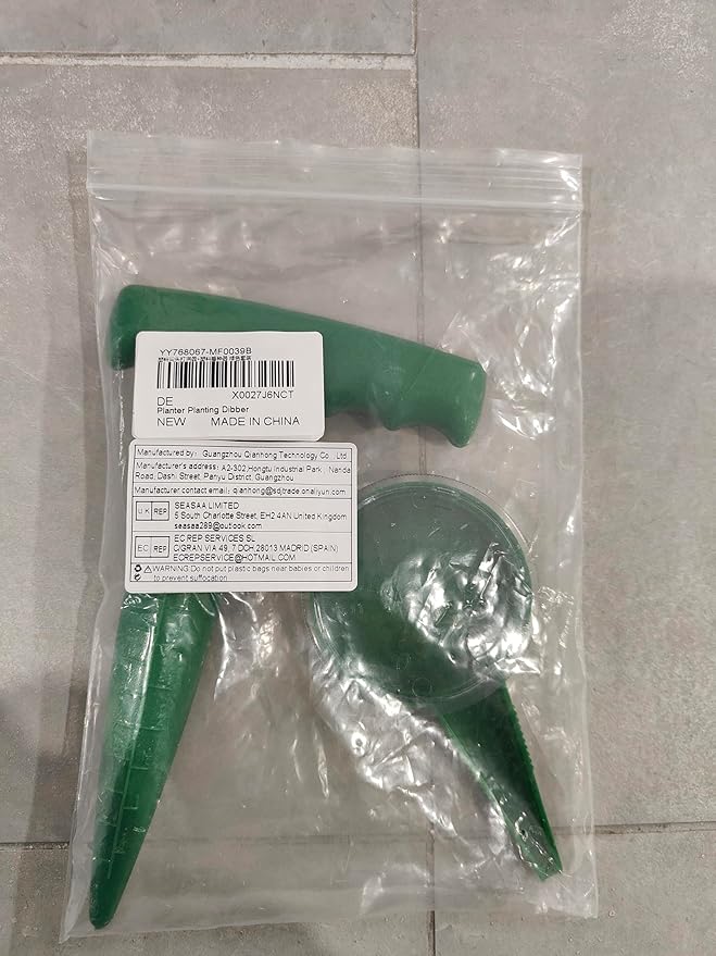 Seed Planter Tool, 6.9" Dibber Garden Tool, Plastic Dibbler Tools for Planting, Seed Dispenser, Bulb Digger Garden Planter for Sowing Seeds, Bulbs, Digging (Dark Green)