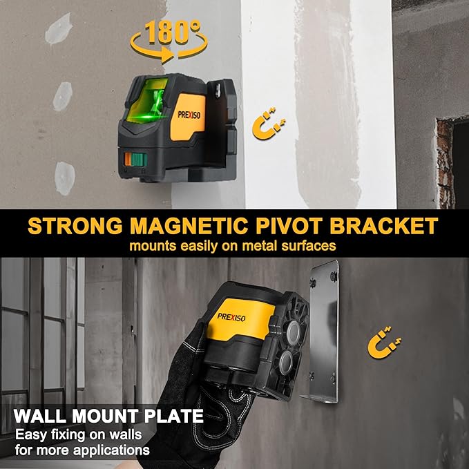 Prexiso Laser Level with Tripod, IP54 Professional 150 Wide Angle - 100Ft Cross Laser Line Tool for Construction, Ceiling Alignment, Floor Tile