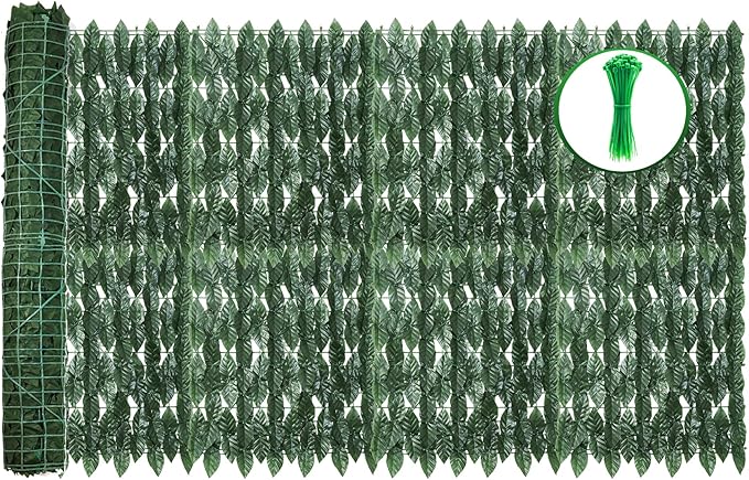 240x40inch Artificial Ivy Privacy Fence Wall Screen, Faux Greenery Backdrop Ivy Vine Leaf Hedges Fence Panels for Patio, Balcony, Garden, Backyard Indoor Outdoor Decor