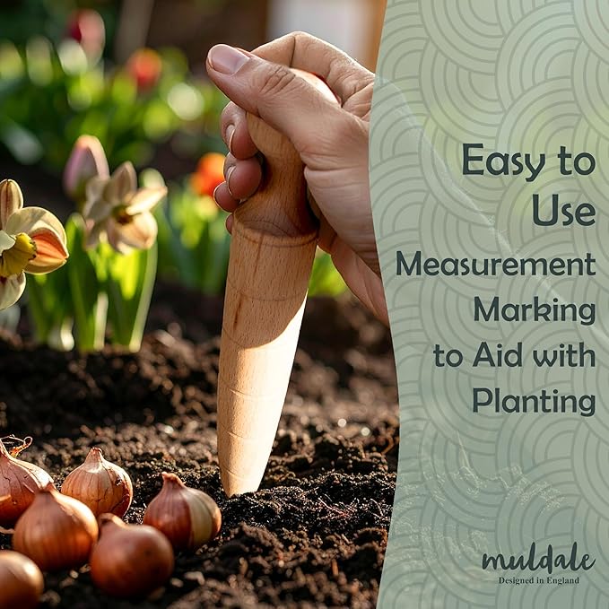 Garden Dibber Seed Planter Tool – Wooden Seed Dibber for Planting Tapered Gauge Handheld Bulb Planting Tool for Seedlings