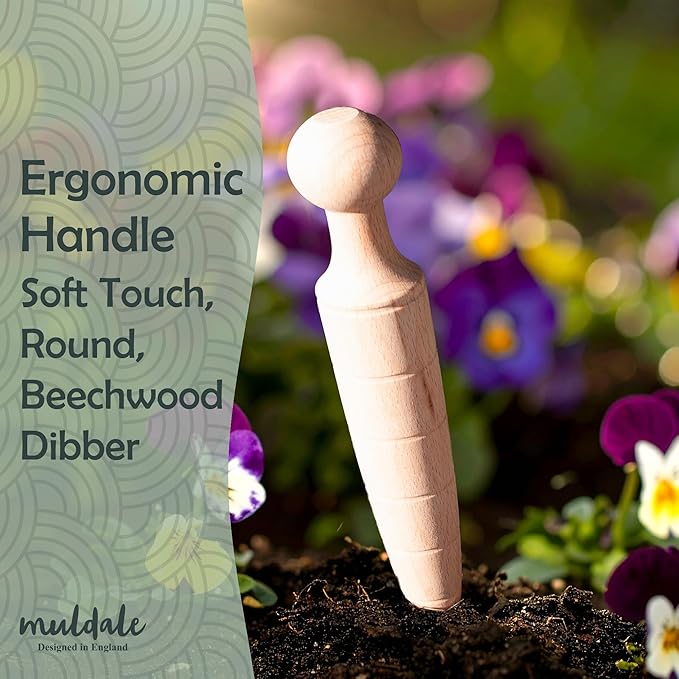 Garden Dibber Seed Planter Tool – Wooden Seed Dibber for Planting Tapered Gauge Handheld Bulb Planting Tool for Seedlings