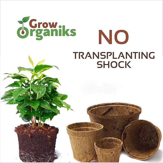 (4 Inch, 12 Pack Coco Coir Plant Pots, Biodegradable Peat Pots for Seed Starter & Seedling Kit, Small Plant Pots Germination, Mini Planter Cups for Indoor, Outdoor, Organic Planting