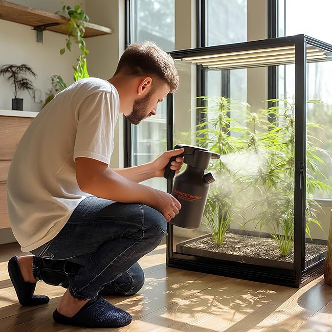 Spider Farmer Electric Spray Bottle 2L/0.5 Gallon, Portable Automatic Sprayer with Adjustable Nozzle and Measuring Cup, Type-C Rechargeable Plant Mister for Indoor & Outdoor Gardening and Cleaning