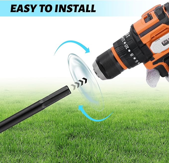 ERYTLLY Auger Drill Bit for Planting 1.6x9inch,Garden Auger Spiral Bulb Planter Tool for Umbrella Holes Post Hole Digger - Compatible with 3/8 inch Hex-Shank Drill