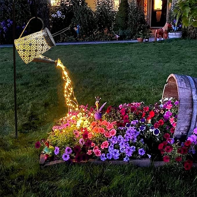 VOOKRY Solar Watering Can Lights, Large Retro Metal Hanging Solar Lights Outdoor Waterproof, Gifts for Women Mom Grandma Birthday Christmas, Outside Yard Garden Lawn Patio Decoration, Warm White