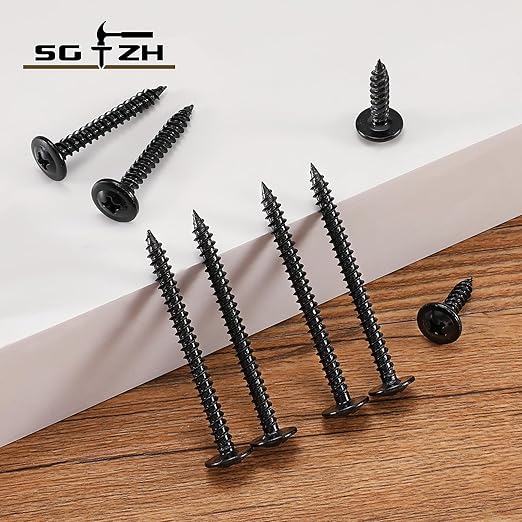 #8 x 1/2" Wood Screw 250Pcs Alloy Steel Standard Thread Truss Head Fast Self Tapping Black Oxide by SG TZH