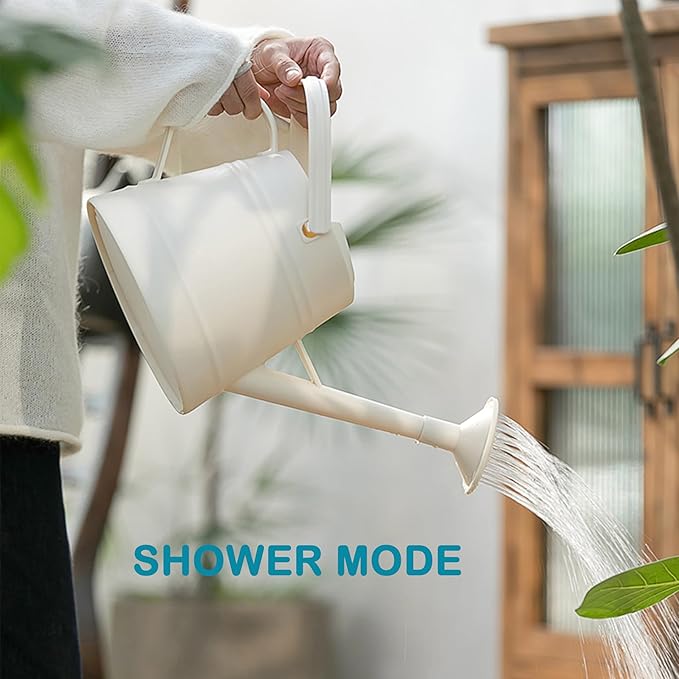 1 Gallon Watering Can Outdoor, Plastic Water Can for Plants with Comfort Grip Handle, Detachable Sprinkler Head